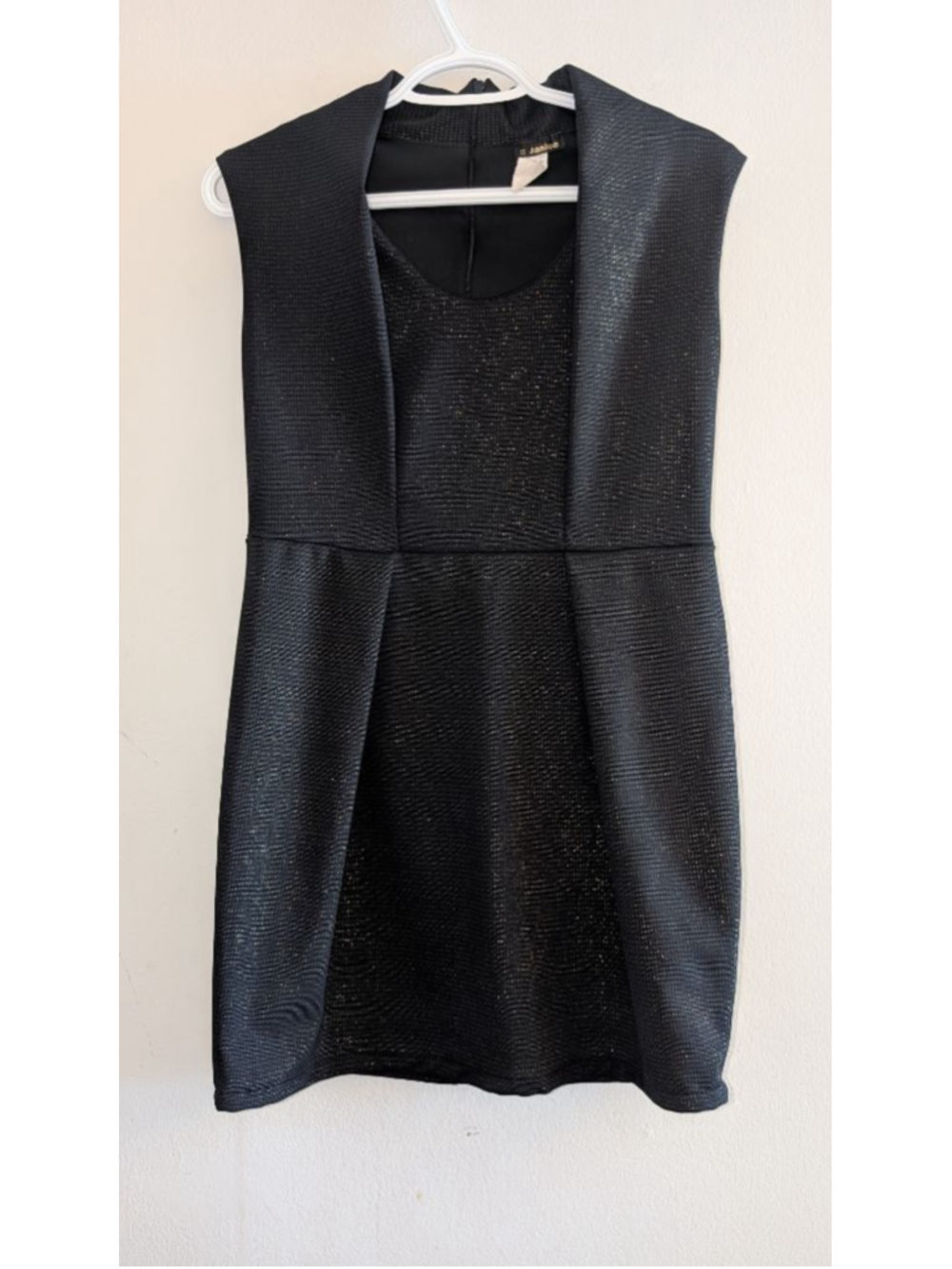 Janice Black Gold Sparkle Mini Dress Large